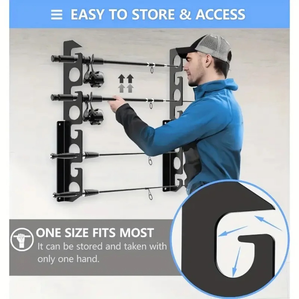 Fishing Rod Wall Mount Ceiling - огляд і ціна Fishing Rod Rack